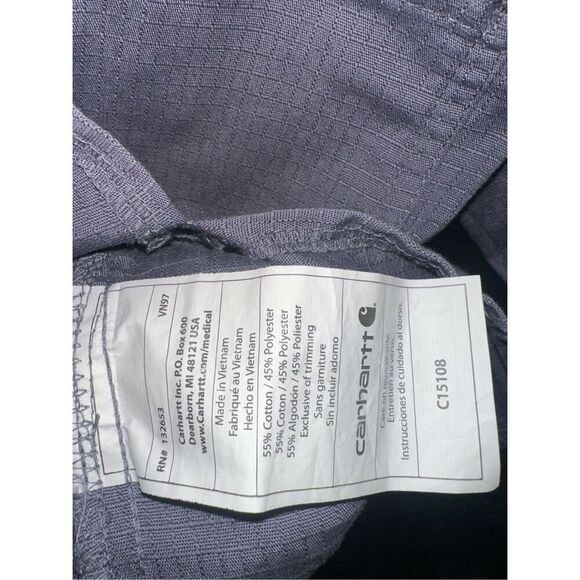 Nice GRAY CARHARTT MEN RUGGED FLEX RIPSTOP CHEST POCKET SCRUB TOP size large - Picture 6 of 9